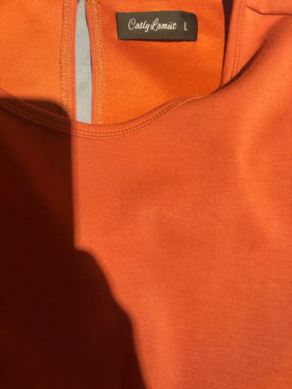Cozy Casual burnt Orange/brown Short Sleeve Romper. - Picture 3 of 3